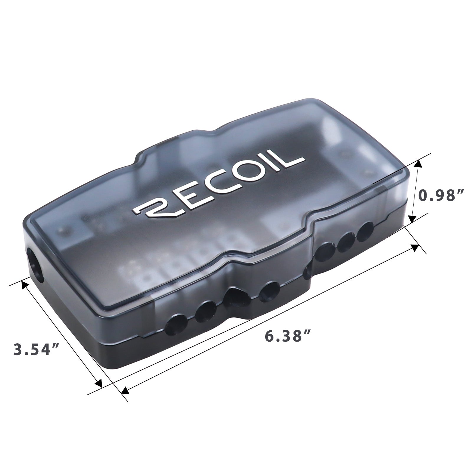 MPG4 - 4-way Mini-anl Fused Distribution Block with 4-way Ground Block, Each Positive and Negative Block with Two 0/2/4 Gauge Inputs & Four 4/8 Gauge Outputs, Fused Distribution Block with 12pcs 60a, 80a, 100a Fuses, Solid Brass for Maximum Power Transfer