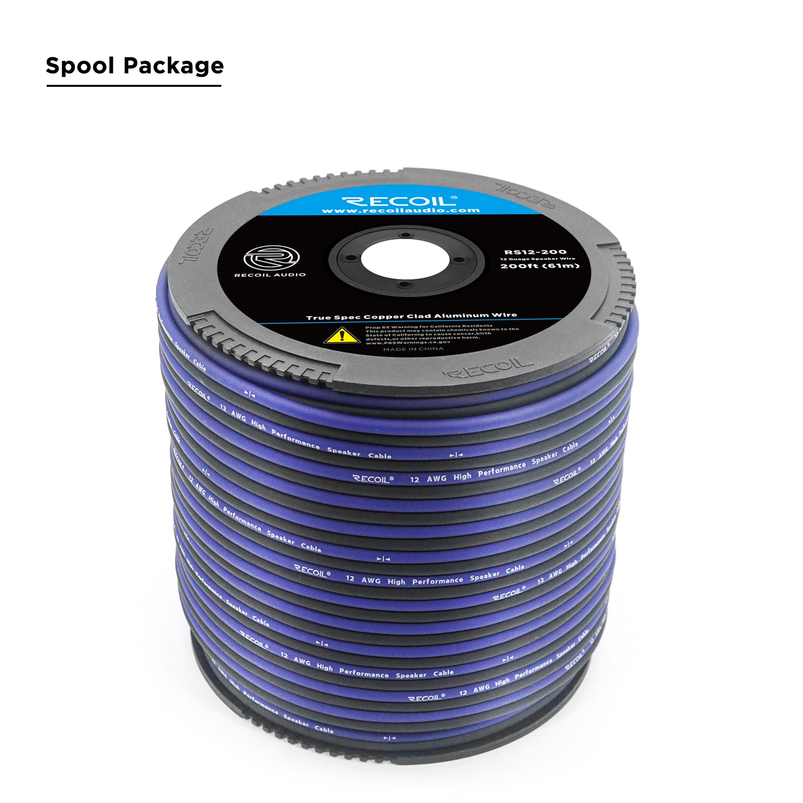 RS12-200 - 200ft True Spec 12 Gauge Speaker Wire - Copper Clad Aluminum Conductors, Super Flexible Jacket (200 Feet/spool)