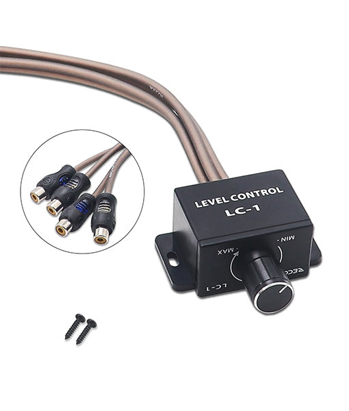LC1 - Universal RCA Level Controller Car Audio Amplifier Gain Level Bass Boost Volume Control Knob