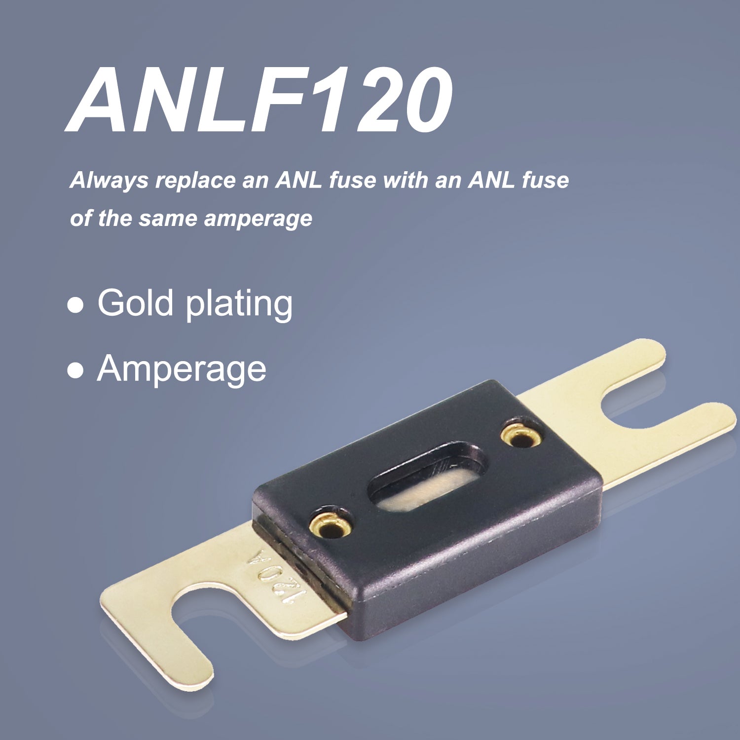 ANLF120-2 - 2 Pack 120a ANL Fuses Gold Plated
