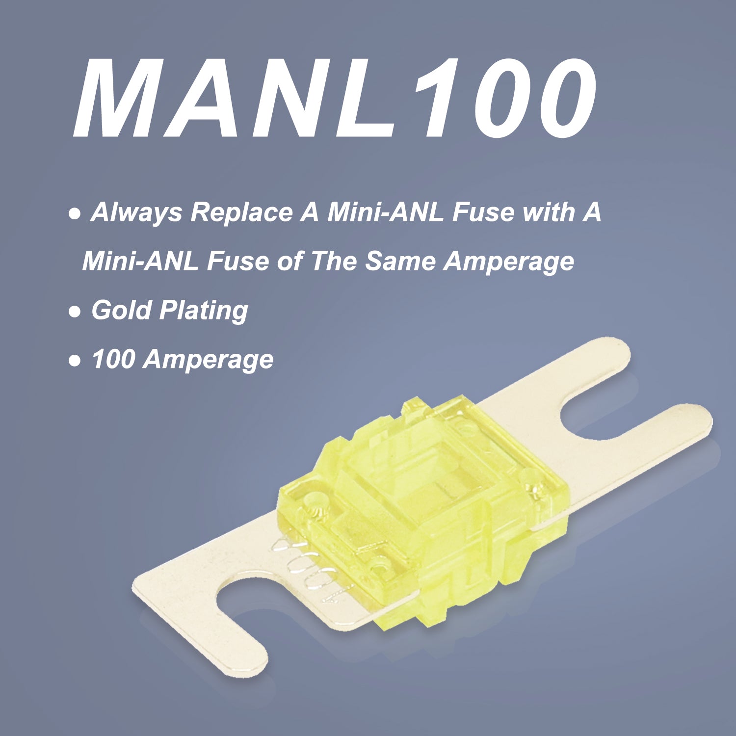 MANLF100-10 - 10 Pack 100a Mini-anl Fuses Gold Plated