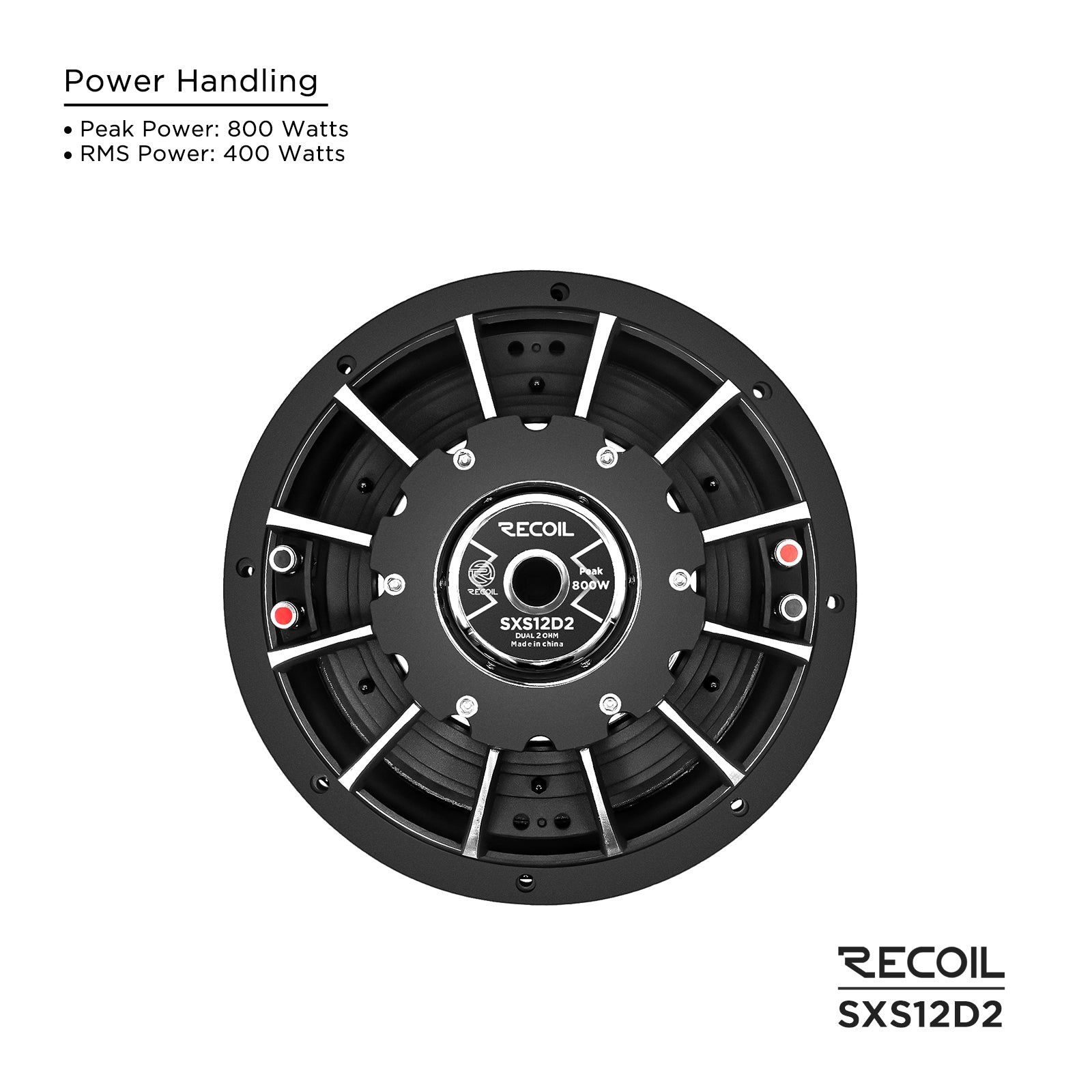SXS12D2 - Ultra Shallow 12 Inch Subwoofer - 800 Watts Power Dual 2