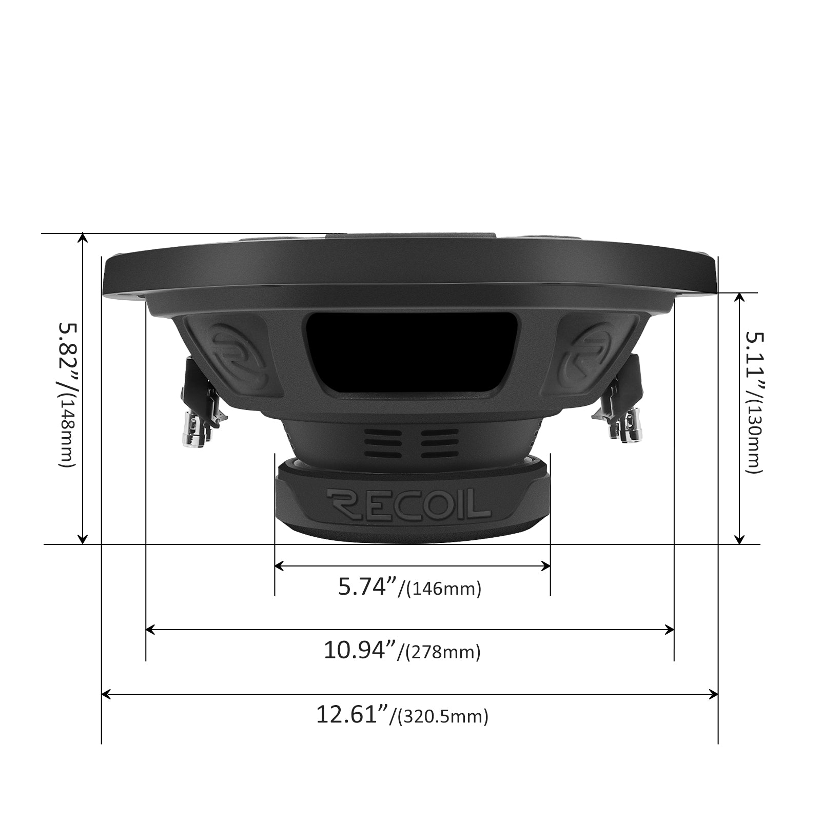RW12D4 - Echo Series 12 Inch Subwoofer - 600 Watts Power Dual 4 OHM Voice Coil, 2" Black-coated 4 Layer High Temperature Voice Coil, Competition Grade Pressed Paper Cone
