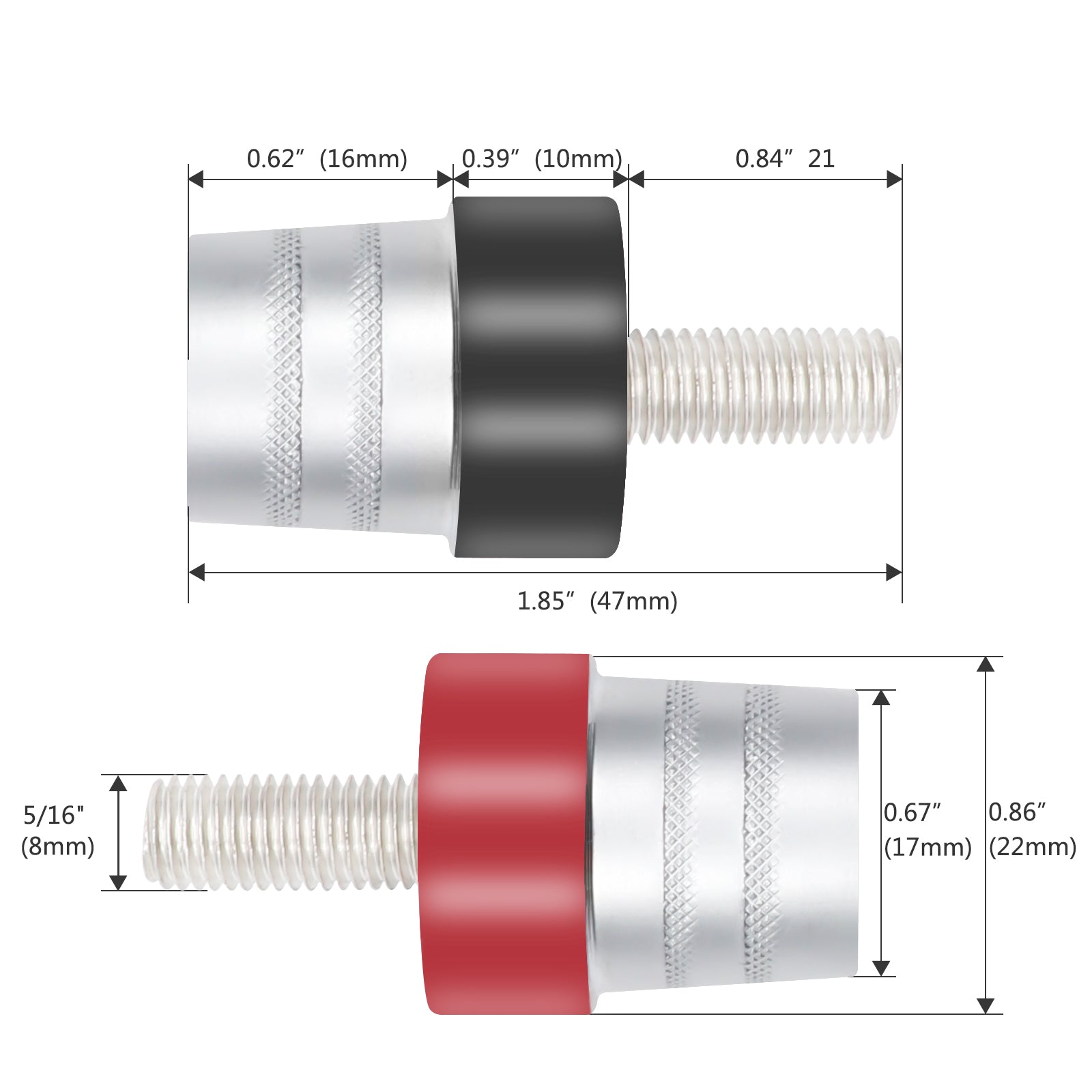 BTA8 - Battery Terminal Adaptor M8 Screw to Sae Top Posts, Solid Brass, Marine-grade Satin Chrome Finish, Positive & Negative Pair
