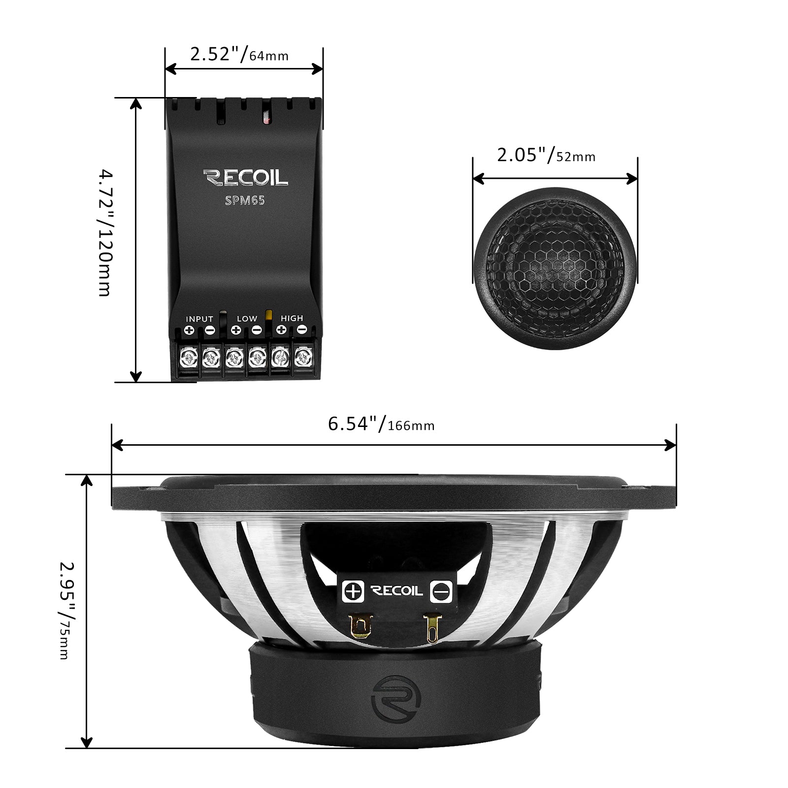 SPM65 - Level Two Series 6.5-inch Car Audio Component Speaker System