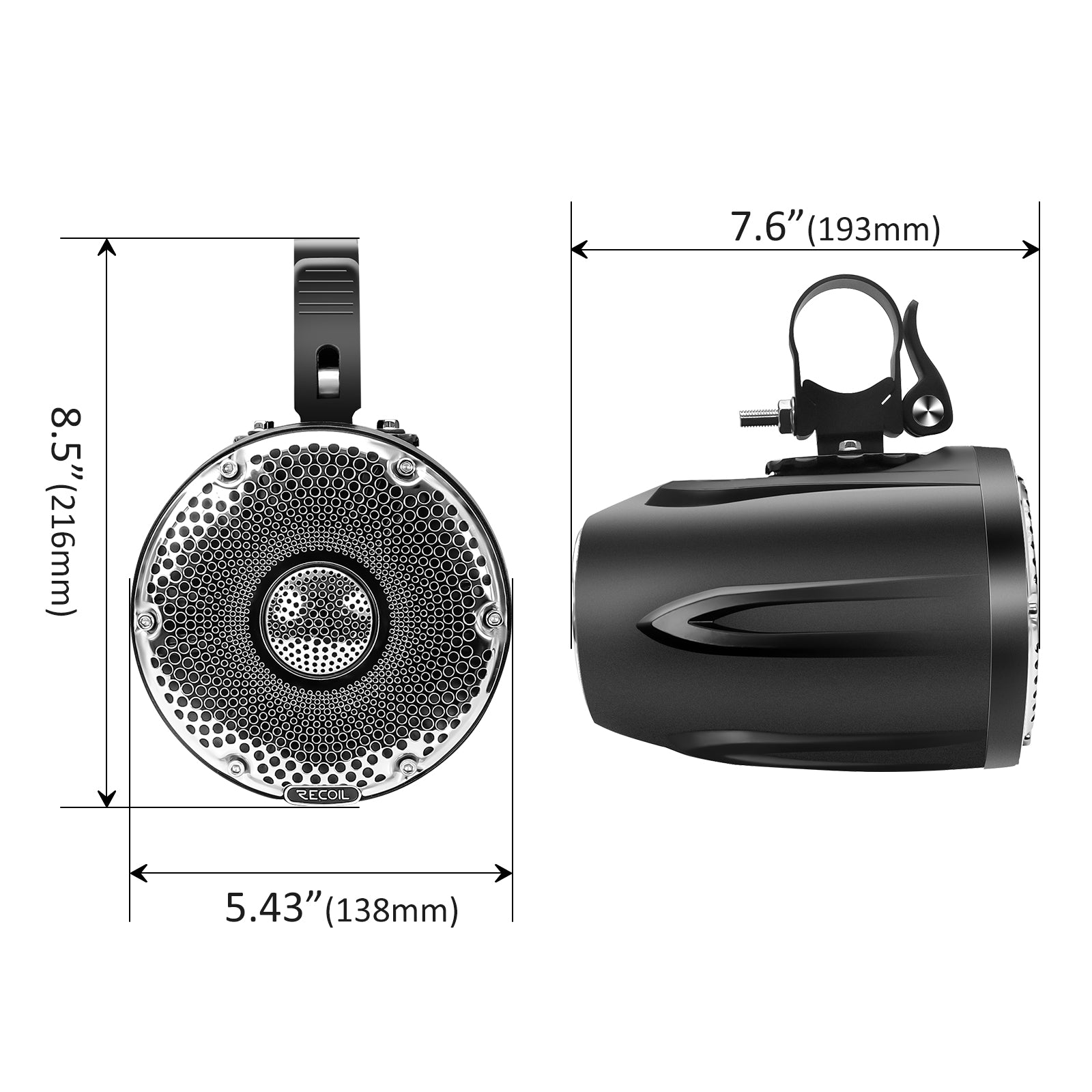 R4 - Marine and Powersports 200 Watts Speaker System, Super Loud 4" Speaker Pods with 3" Passive Radiators, for UTV, ATV, Golf Cart, Boat, Off-road Motorsports Audio, Pair
