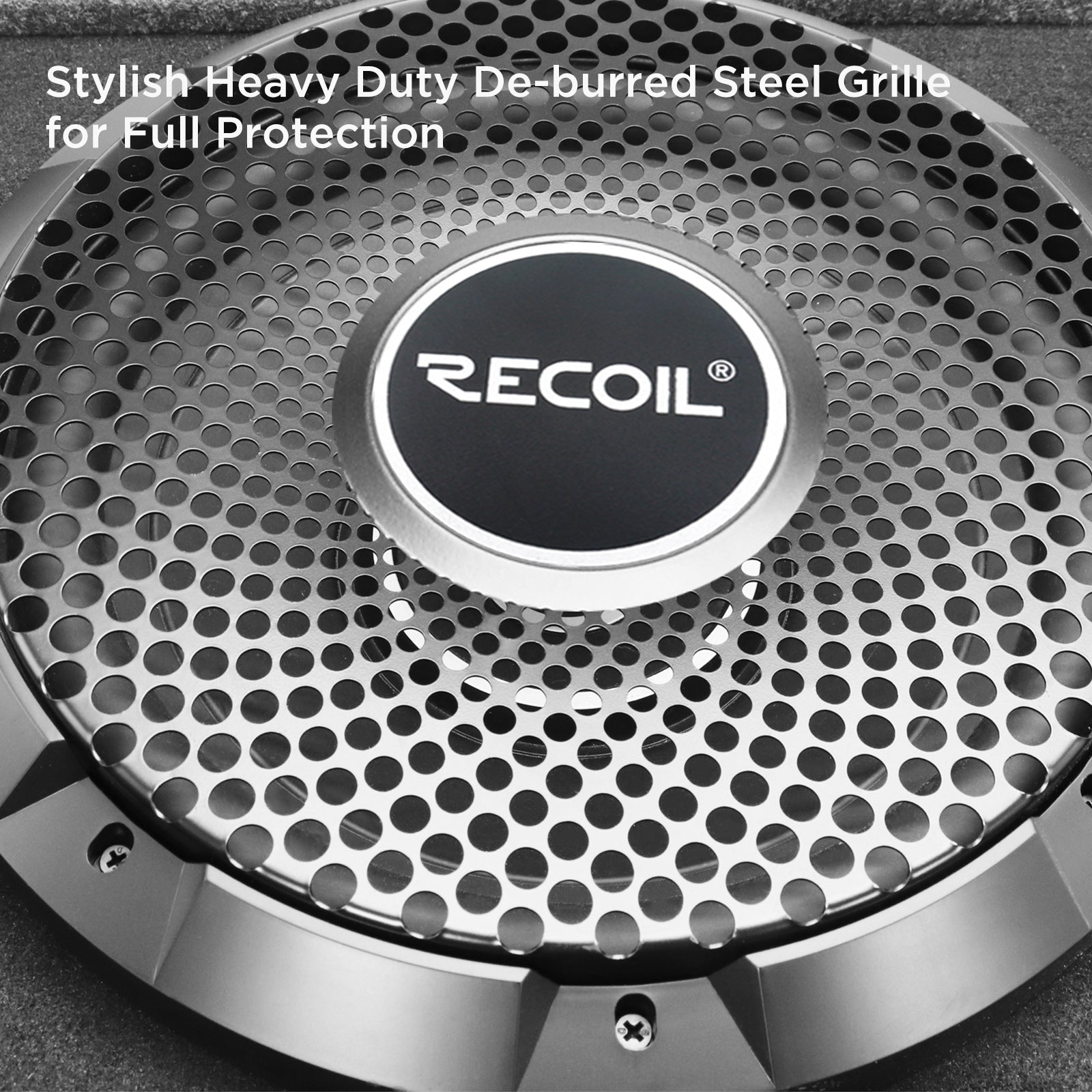 SG-65P - Pair 6.5-inch High Excursion Black Steel Mesh Grille for Midrange Speakers & Subwoofers