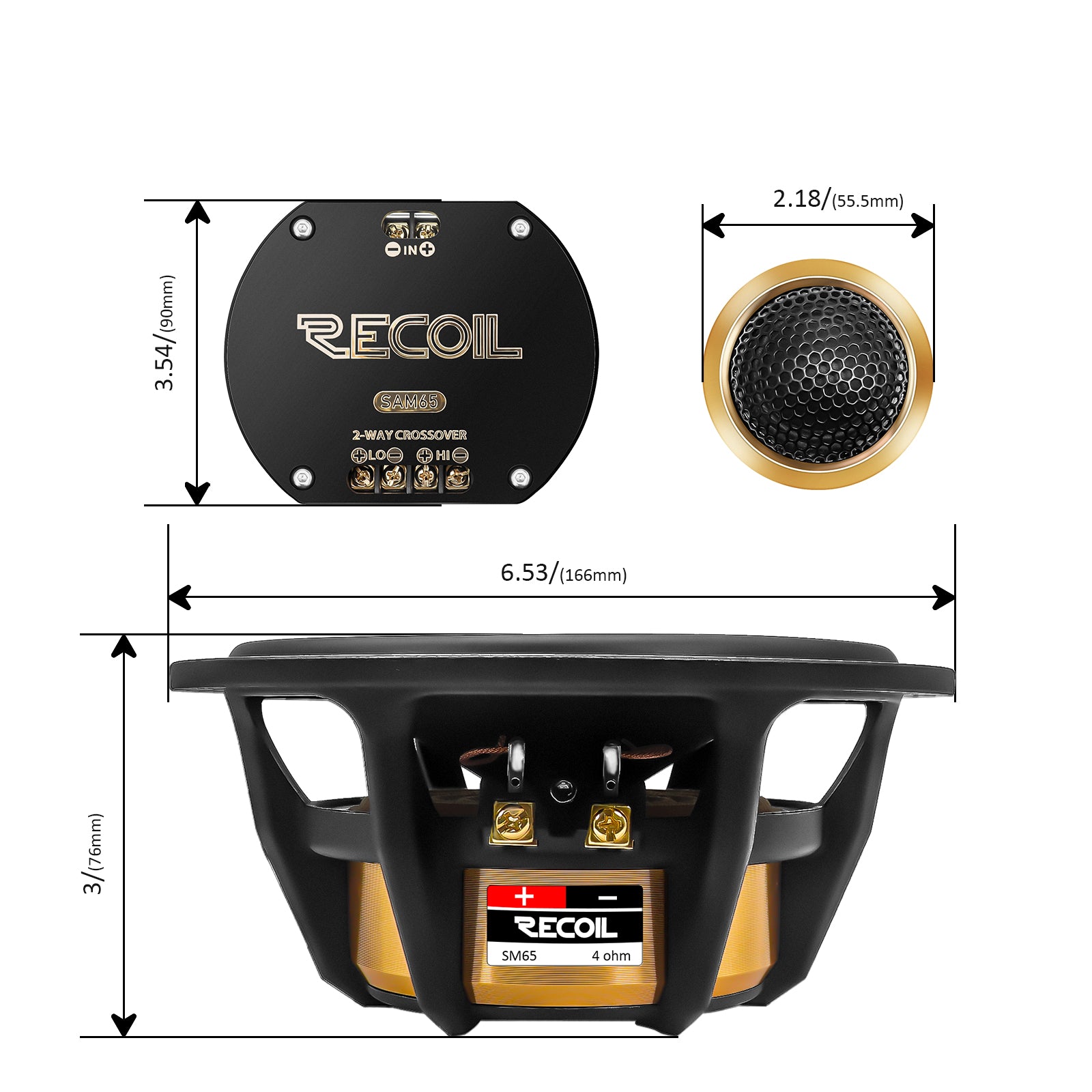SAM65 - Premium Level One Series 6.5-inch Car Audio Component Speaker System