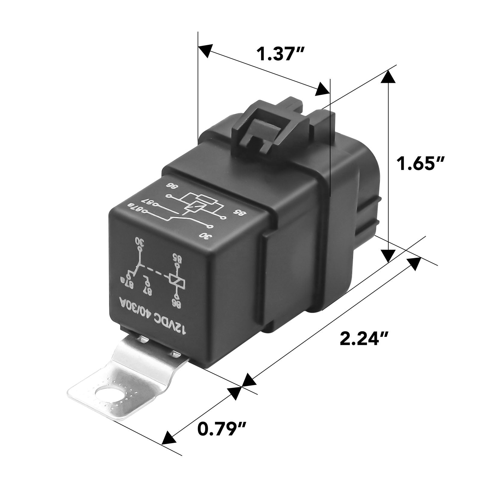 WRL-K4 - Waterproof 5-pin 30/40a 12v SPDT Relays with Harness Sockets, Heavy Duty 12awg Tinned Copper Wire, Automotive Marine Relays Kits - 4 Pack