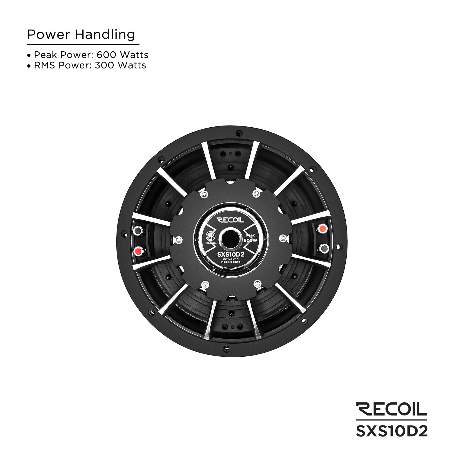SXS10D2 - Ultra Shallow 10 Inch Subwoofer - 600 Watts Power Dual 2