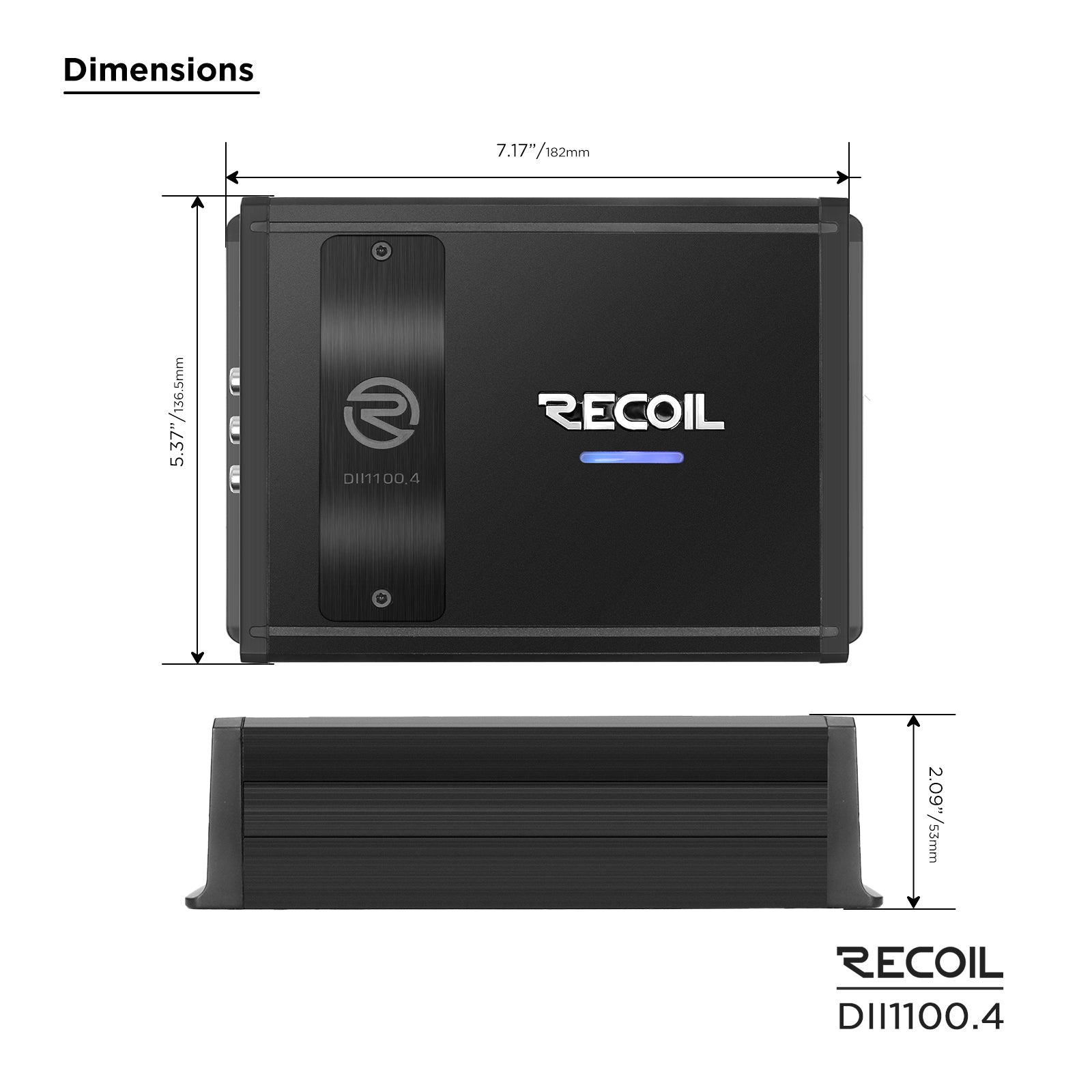 DII1000.1 - Ultra Compact Class-D Mono Car Audio Amplifier, Max 2,000 Watts, 2-4 OHM Stable, Bridgeable