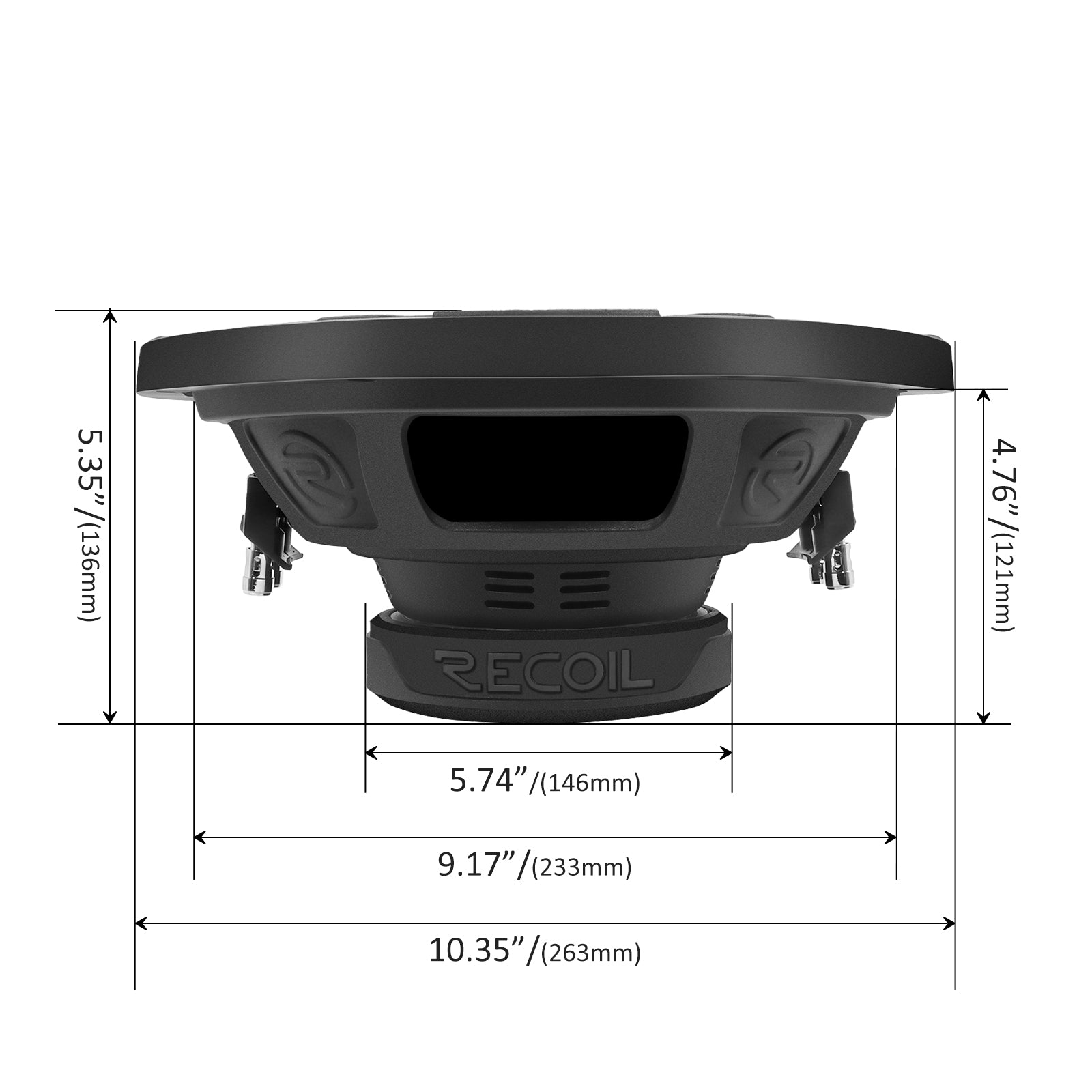 RW10D2 - Echo Series 10 Inch Subwoofer - 500 Watts Power Dual 2 OHM Voice Coil, 2" Black-coated 4 Layer High Temperature Voice Coil, Competition Grade Pressed Paper Cone