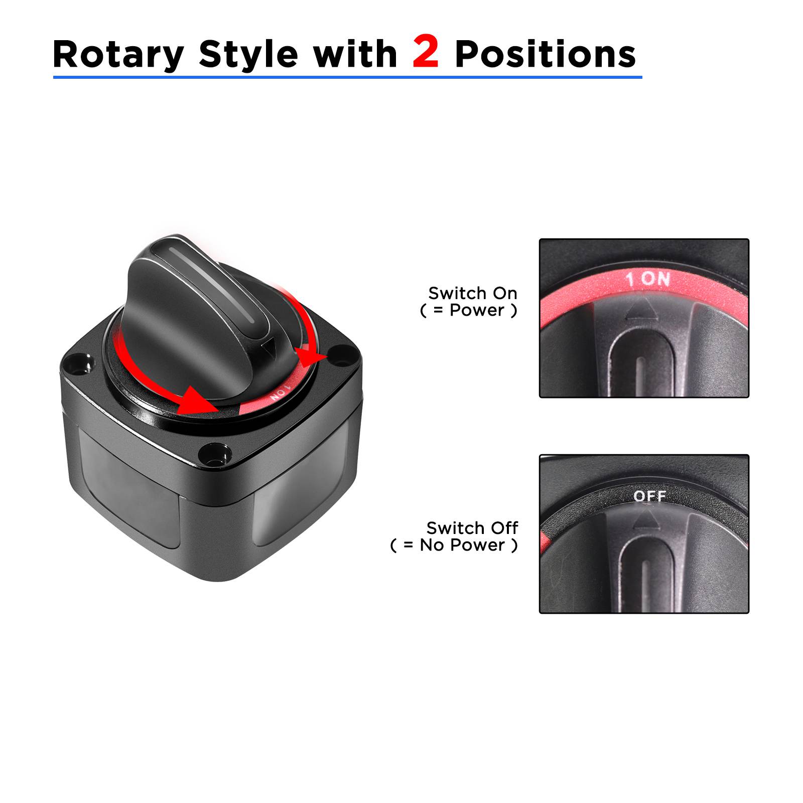 BS2 - Battery Switch BS2, 250A DC 12V-48V On-Off 2-Position