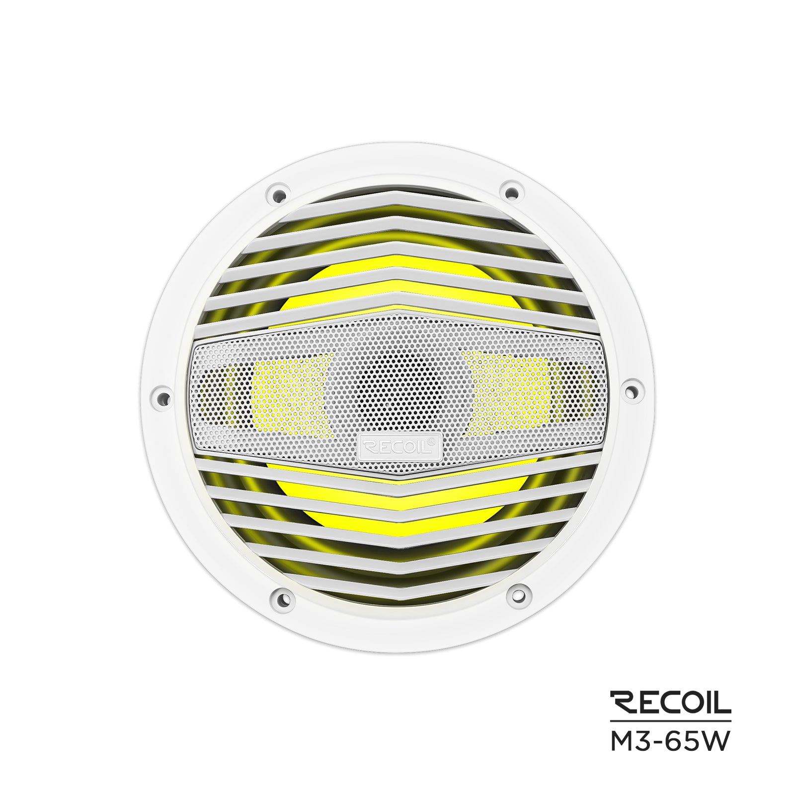 M3-65W - 6.5 Inch 2-way Marine Boat Coaxial Speakers with Built-in RGB LED, Sold in Pair
