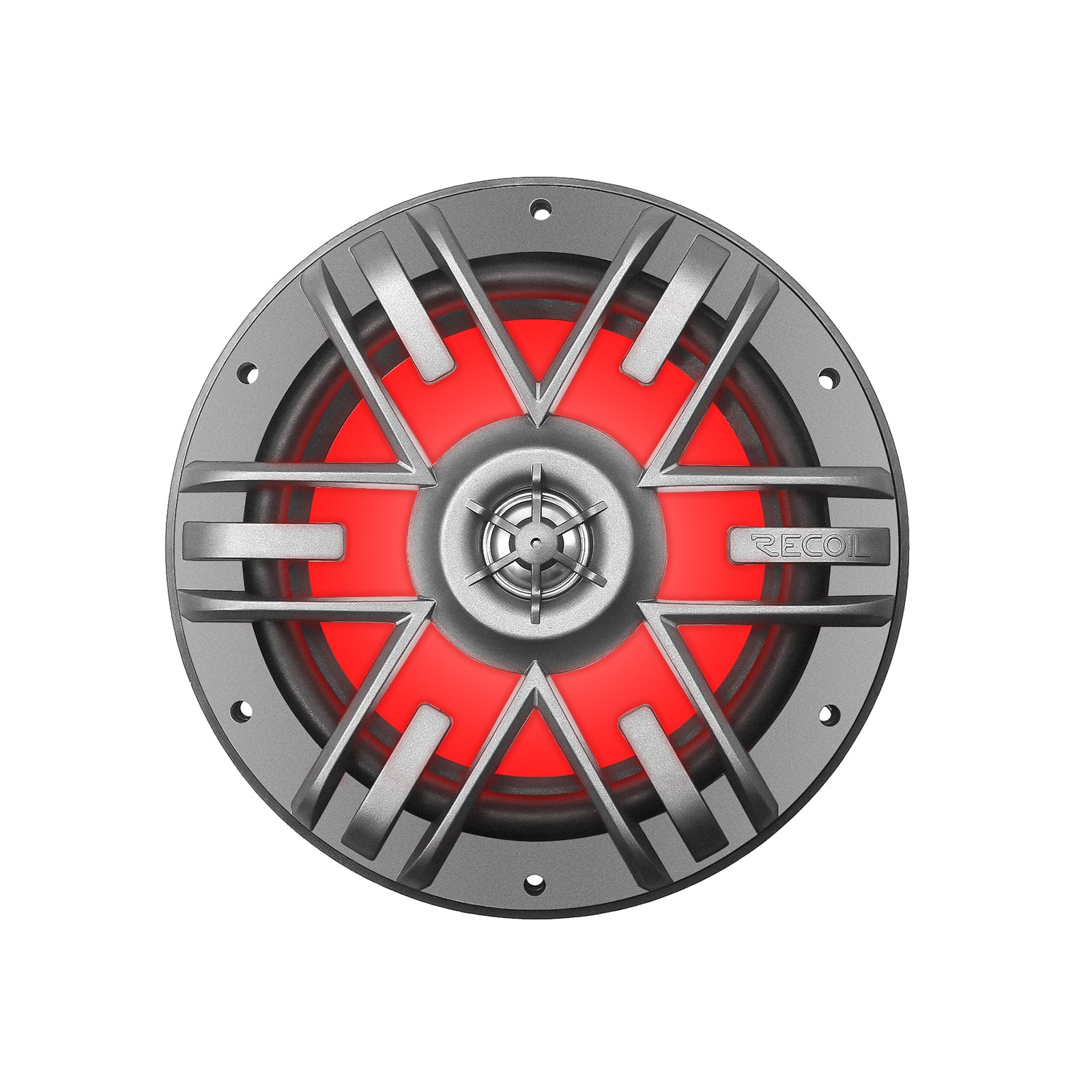 M1-65K - M1 Series 6.5 Inch 2-way Marine Boat & Utv/atv Coaxial Speakers with Built-in RGB LED Lighting, Include RGB LED Speaker Rings and Controller, One Pair of Each Dark Silver and White Grilles