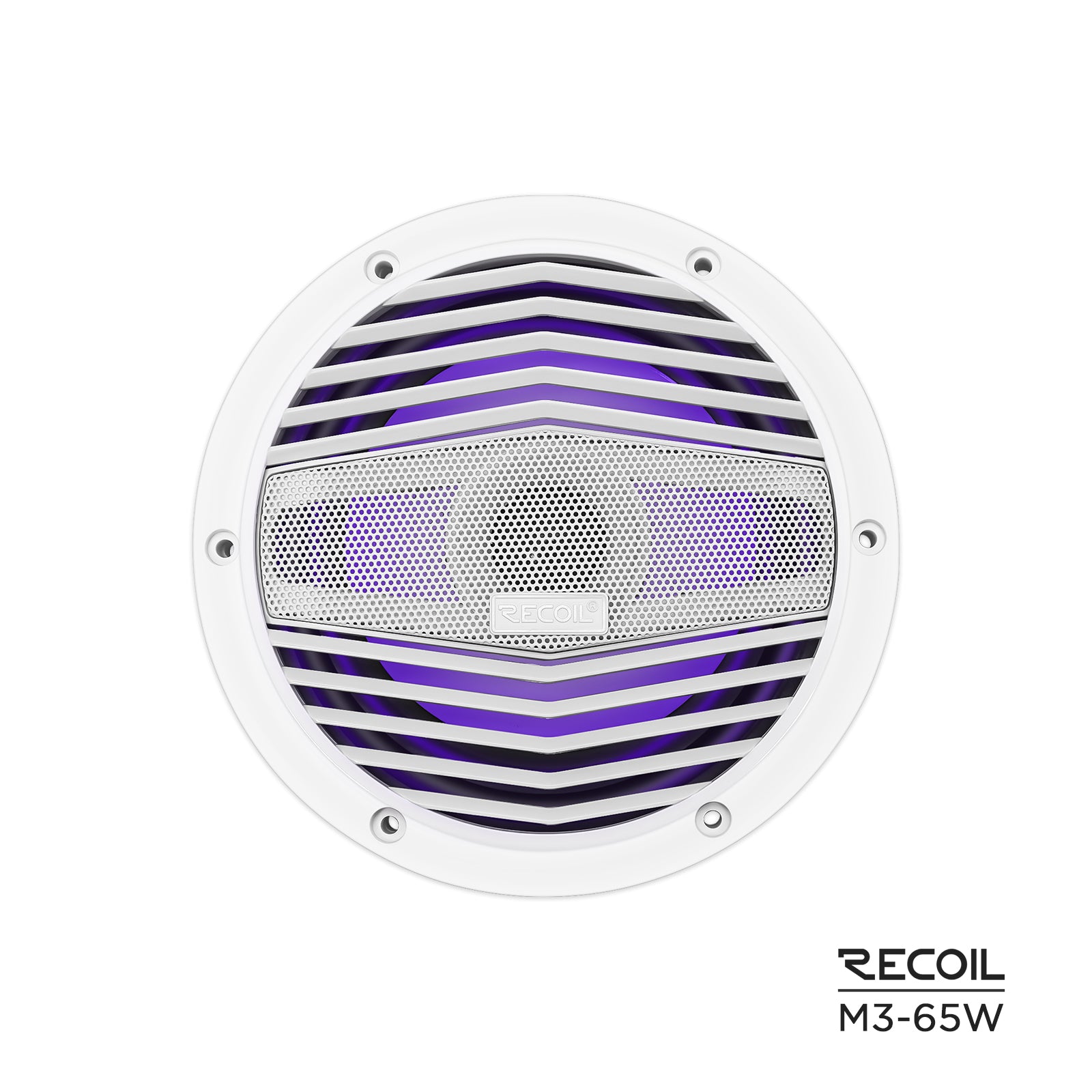 M3-65W - 6.5 Inch 2-way Marine Boat Coaxial Speakers with Built-in RGB LED, Sold in Pair