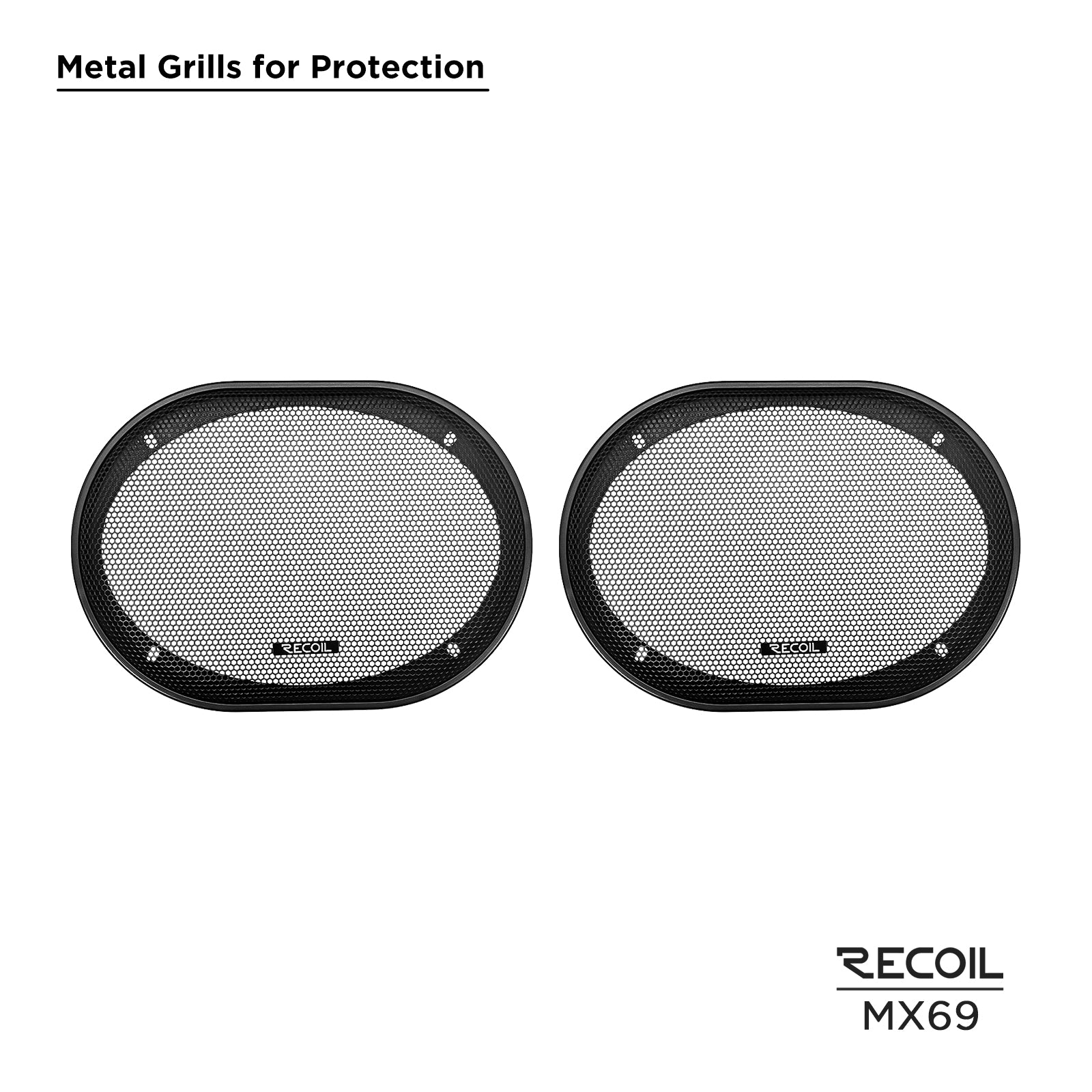 MX69 - Pair 6x9-inch 2-way Pro Audio High Output Midrange Coaxial Speakers with Built-in Bullet Tweeters