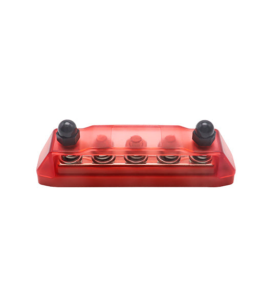 BB5P - Busbar 5 X 3/8” Studs Red & 5 X 5/16” Studs Black Power Bb5p Distribution Block with Ring Terminals (pair)
