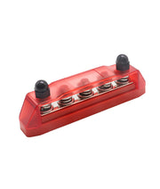 BB5R - Busbar 5 X 3/8” Studs Power Distribution Block with Ring Terminals (red)