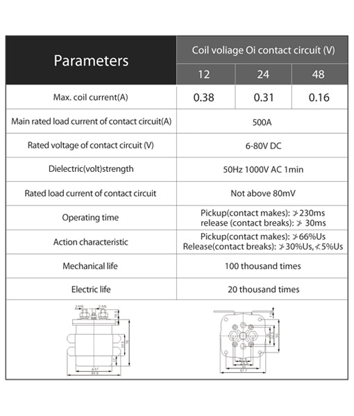 BRL500 - Recoil 500a Battery Isolator with Terminals