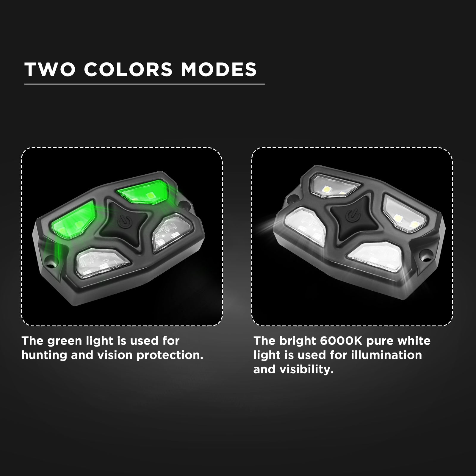 DDL-WG - UTV Golf Cart Dome Light Map Light Interior Light Universal 12-30v LED Light with Roll Bar Mount, IPX7 Waterproof, Super Bright LED with On/off Switch, for UTV ATV Golf Cart Boat RV Van Travel Trailer Off-road Vehicle, White & Green LED