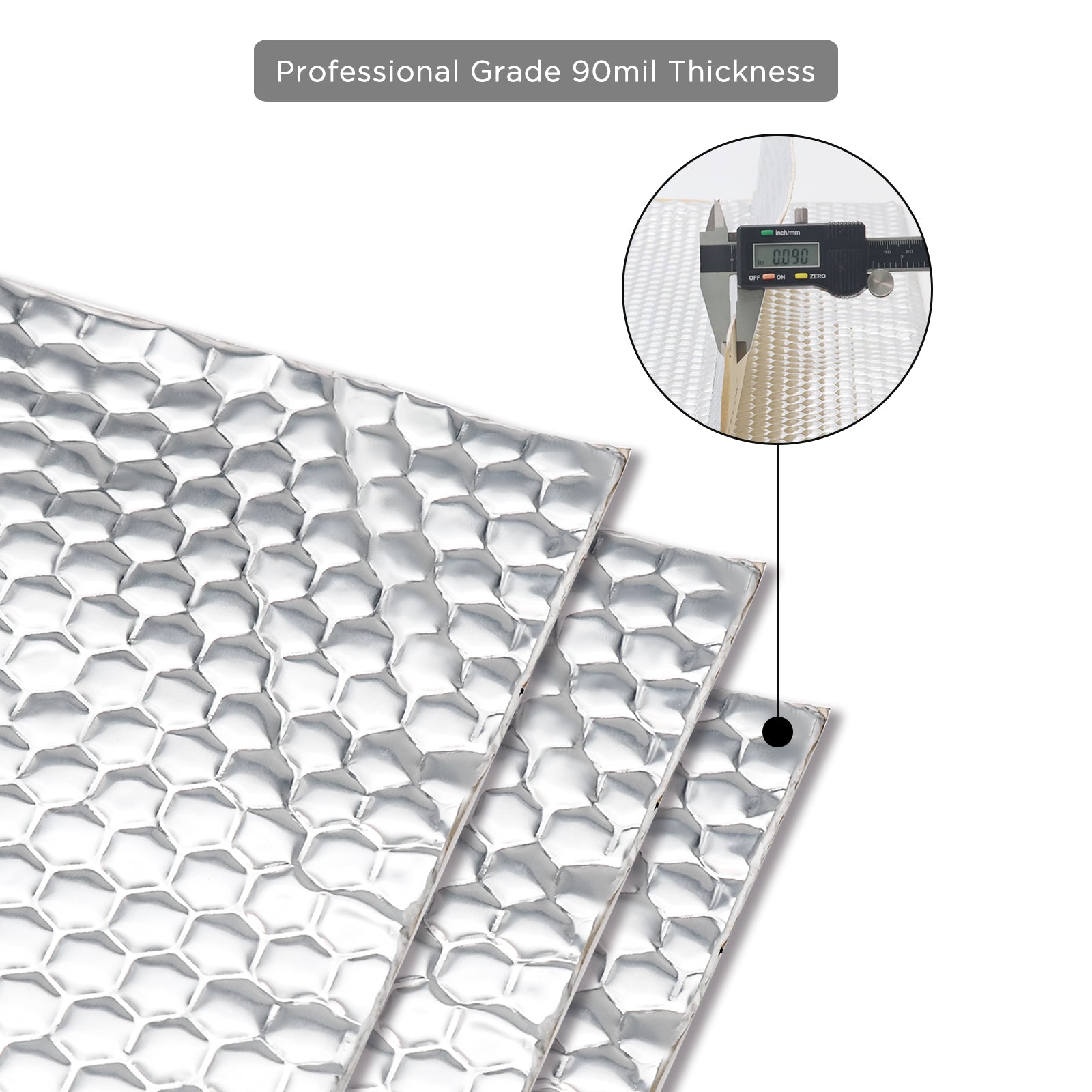 DMBK - Professional Grade 90mil 36sqft Car Sound Deadening Mat - Butyl Automotive Sound Deadener - Noise Insulation and Vibration Dampening Material (90 Mil ) with Included Roller and Knife