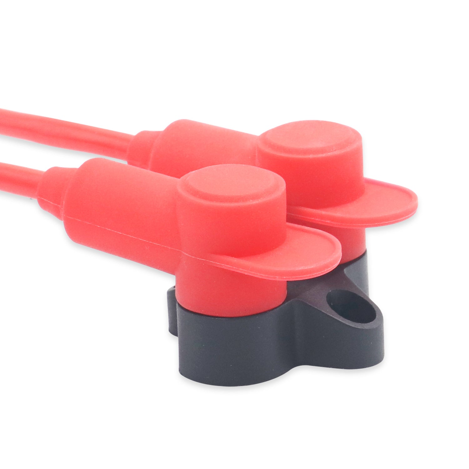 STC10-8R - 8 Pack Silicone Terminal Covers for Alternator Battery Stud and Power Junction Blocks, Fits 2awg to 1/0awg Wire, 8pcs Red