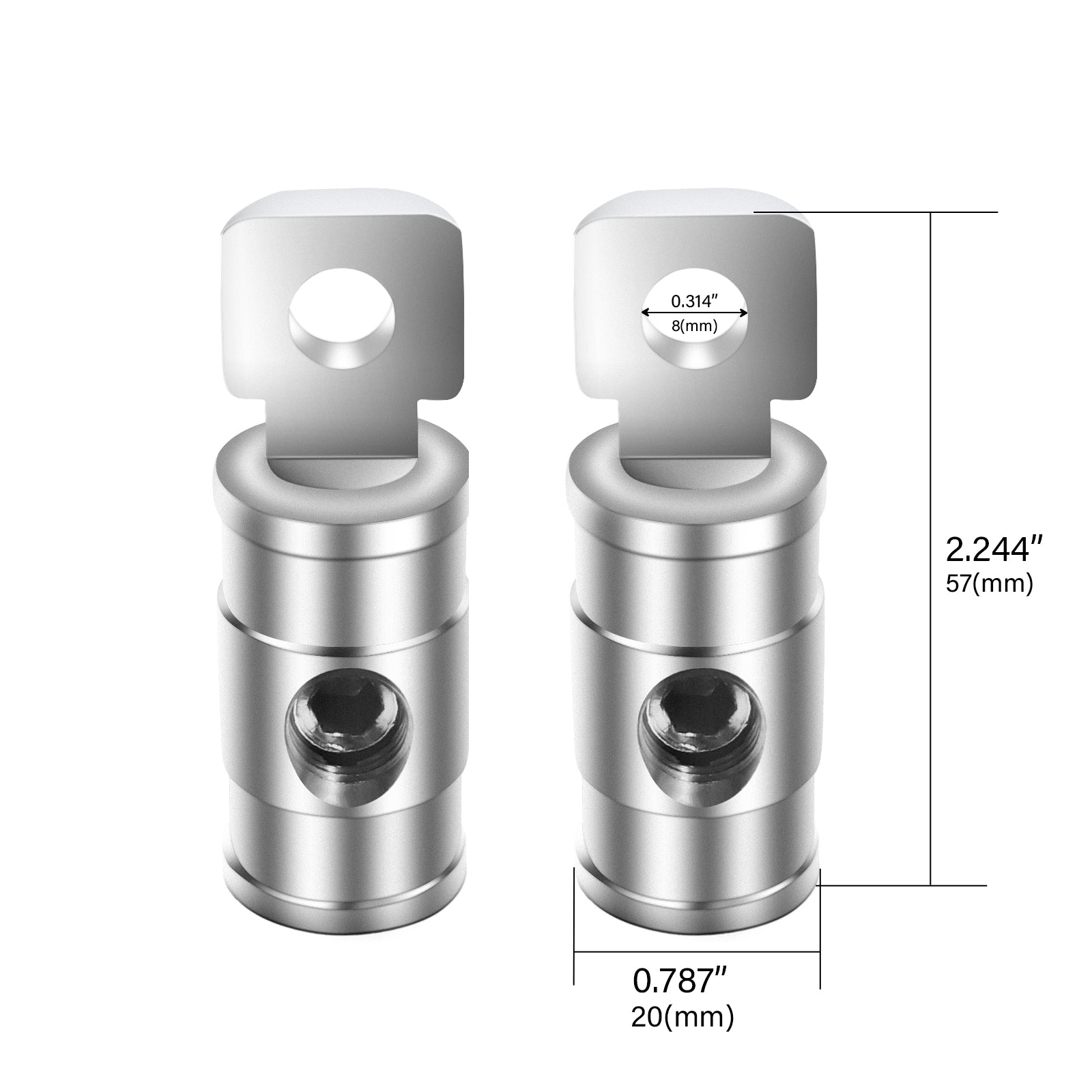 HR0Q - 1/0 Gauge Set Screw Brass Ring Terminals Battery Connectors with Red/black Silicon Covers