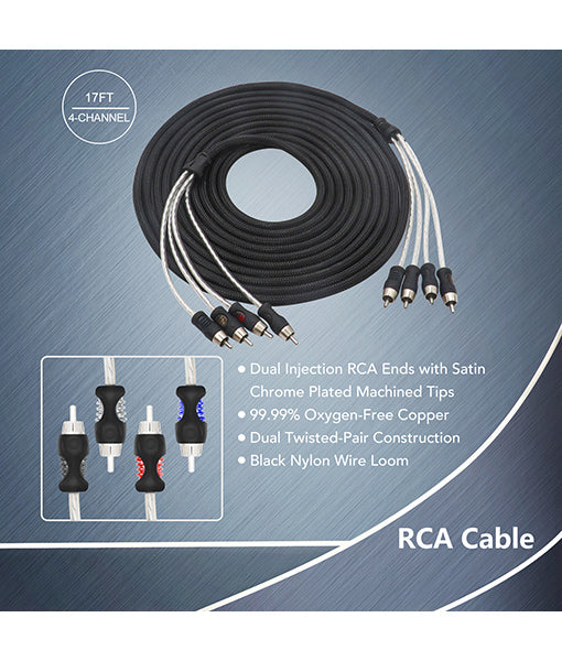 PCK44 - Premium OFC 4awg 4-channel Complete Amp Installation Kit