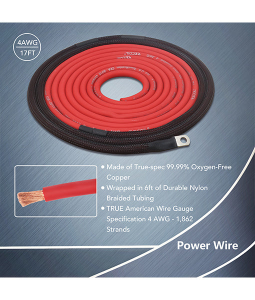 PCK44 - Premium OFC 4awg 4-channel Complete Amp Installation Kit