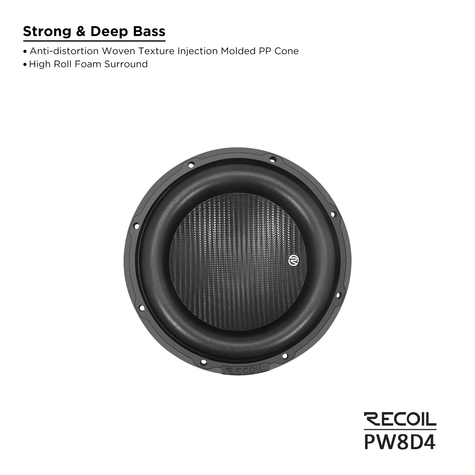 PW8D4 - Echo Pro 8 Inch Subwoofer - 800 Watts Power Dual 4 OHM