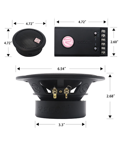 RAM65 - Rose Gold Series 6.5 Inch Car Audio Component Speaker System