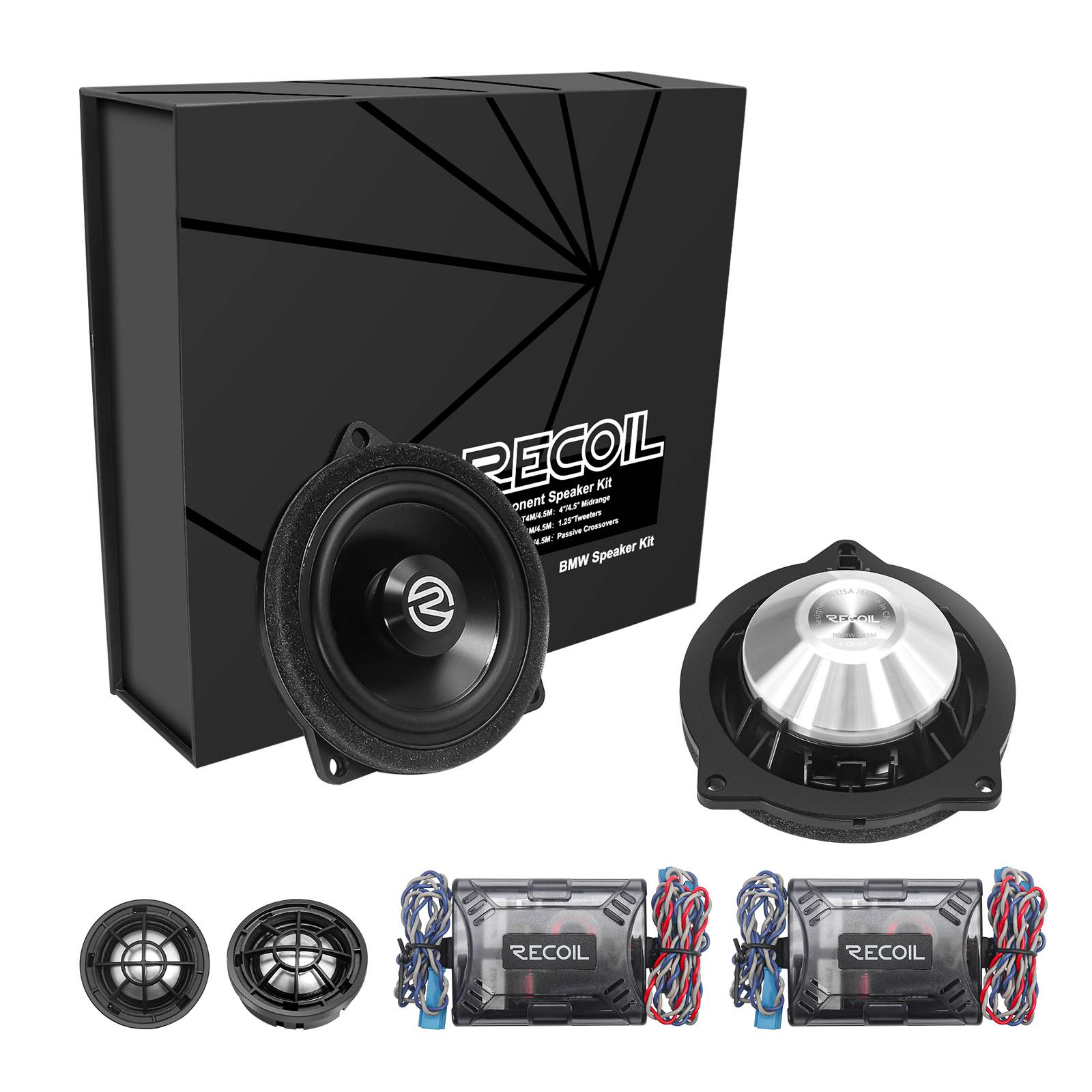 RBMW-T45M - Car Specific 4.5” (1150mm) 2-way Component Speaker System for Bmw
