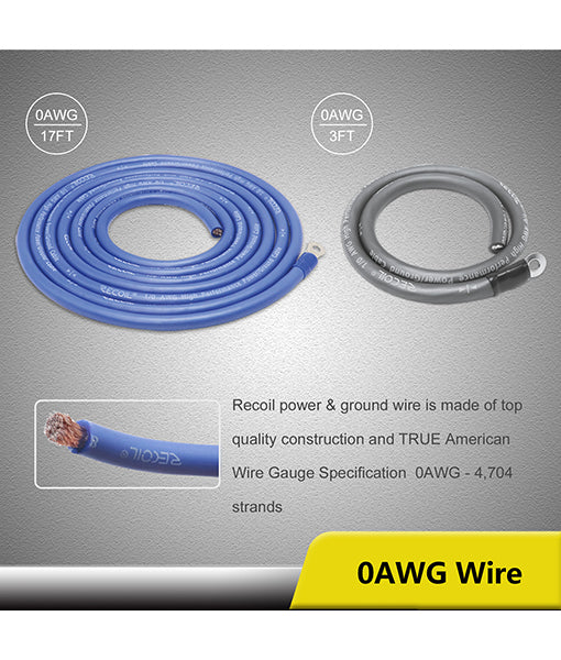 RCK0D - Complete 0 AWG Complete Dual Amp Installation Kit