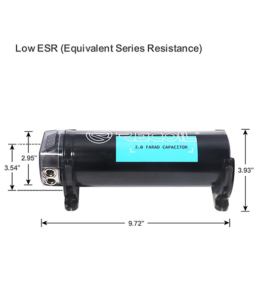 REC2D - True Spec 2 Farad Power Capacitor with Blue Digital Display