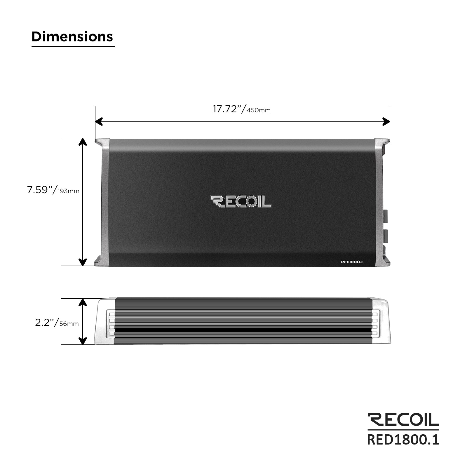 RED1800.5 – 1800W Class-D 5-Channel Car Audio Amplifier