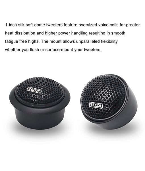 RET1 - Echo Series 1-inch Car Audio Component Neodymium Silk Dome