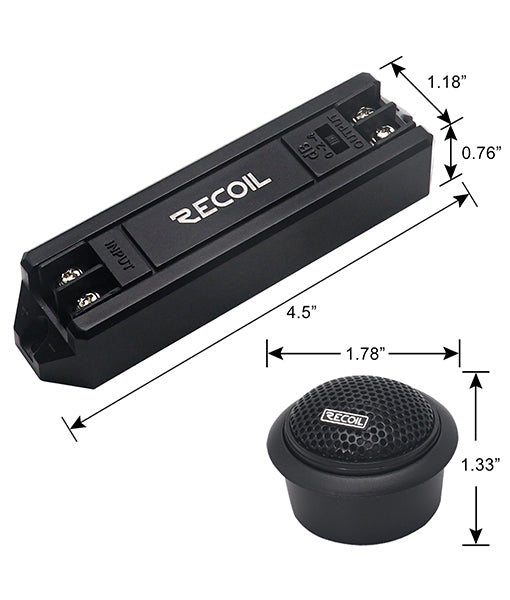 RET1 - Echo Series 1-inch Car Audio Component Neodymium Silk Dome
