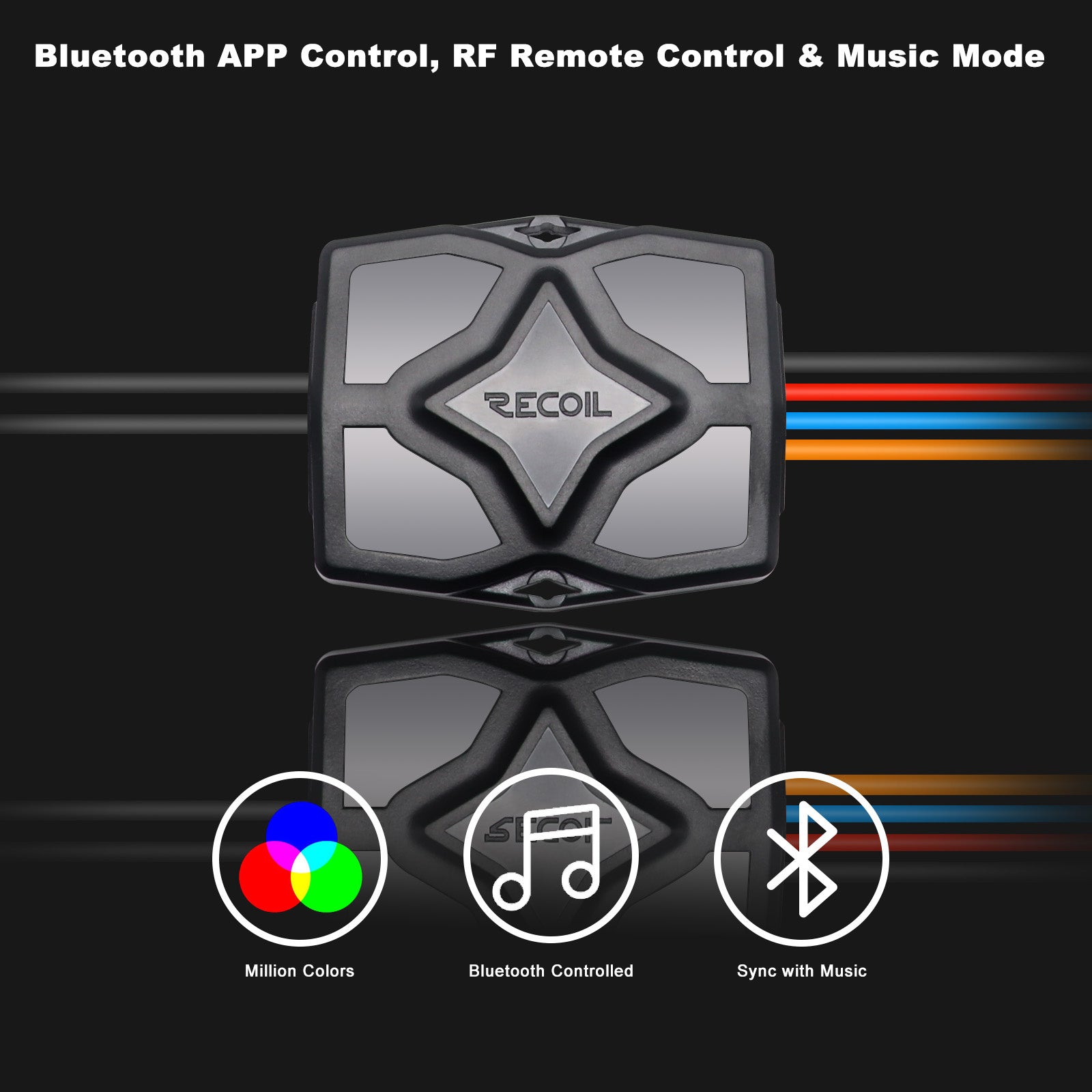 RLK8 - Waterproof Rgbw LED Rock Lights 8 Pods, Underglow Multicolor LED Light for Car Truck ATV UTV Suv Off-road Boat, Bluetooth App and Rf Remote Controller, Music Mode