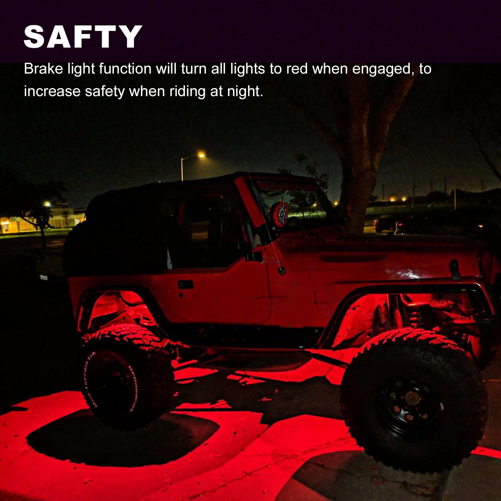 RLK8 - Waterproof Rgbw LED Rock Lights 8 Pods, Underglow Multicolor LED Light for Car Truck ATV UTV Suv Off-road Boat, Bluetooth App and Rf Remote Controller, Music Mode