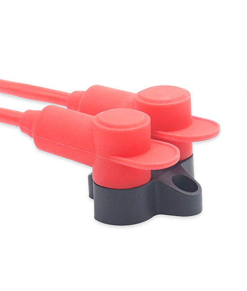 STC10-8 - Silicone Terminal Covers for Alternator Battery Stud and Power Junction Blocks, Fits 2awg-1/0awg Wire, 4 Red and 4 Black Pairs (8 Pack)