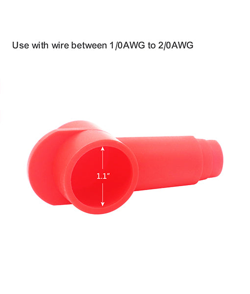 STC20-6 - Silicone Terminal Covers for Alternator Battery Stud and Power Junction Blocks, Fits 2-2/0awg Wire, 3 Red and 3 Black Pairs (6 Pack)