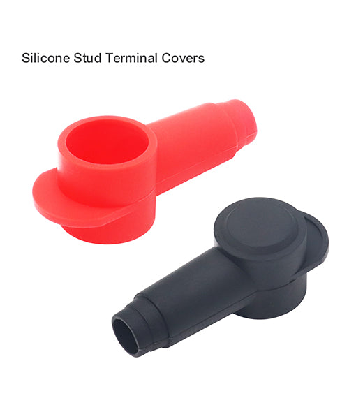 STC20-6 - Silicone Terminal Covers for Alternator Battery Stud and Power Junction Blocks, Fits 2-2/0awg Wire, 3 Red and 3 Black Pairs (6 Pack)