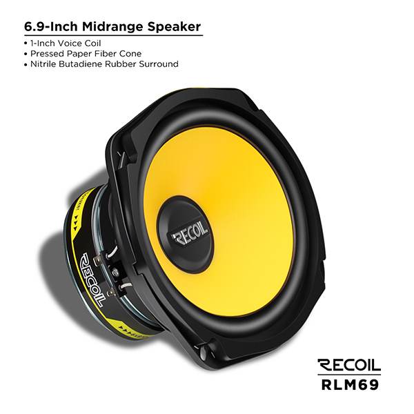 Recoil RLM69 6x9" 2-Way Component Speaker System – 60W RMS