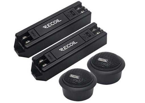 RET1 - Echo Series 1-inch Car Audio Component Neodymium Silk Dome Tweeters with Triple-level Tweeter Crossover, Pair
