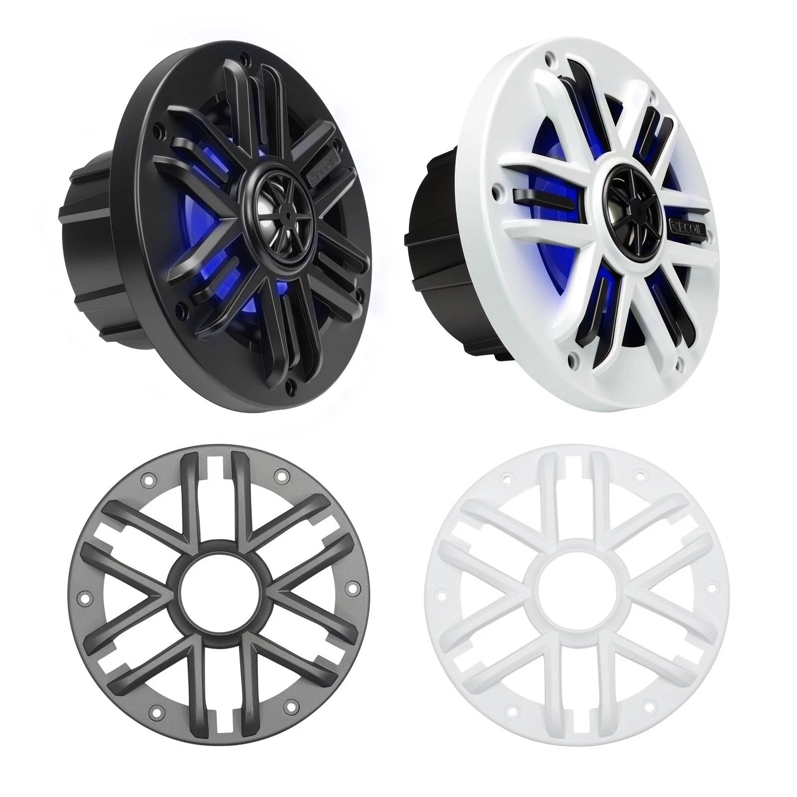 M1-4 4" Marine & Powersports Coaxial Speakers with RGB LED Lighting | 160W Max | Pair