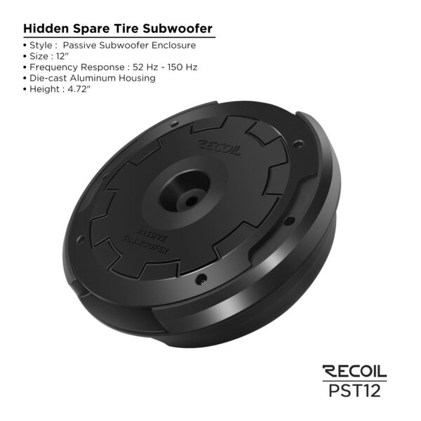 PST12 Hidden 12” Passive Car Audio Spare Tire Subwoofer System - Image 3