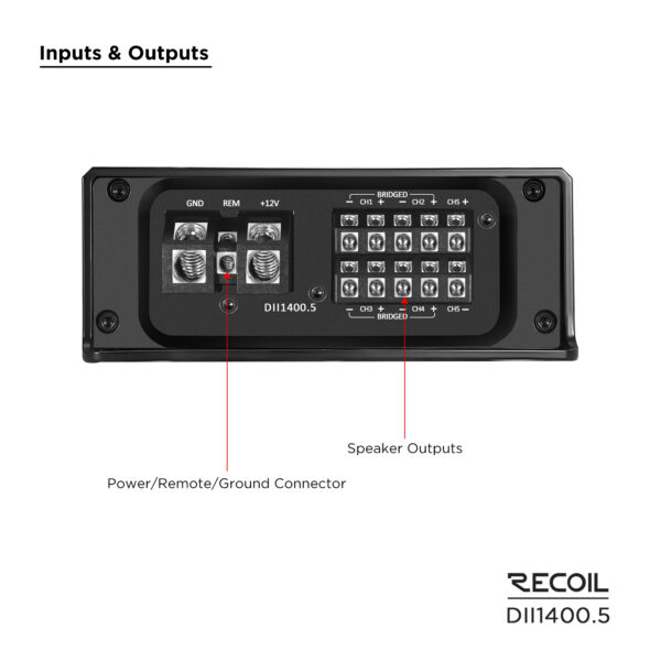 DII1400.5 1400 WATTS CLASS-D 5-CHANNEL AMPLIFIER - Image 7