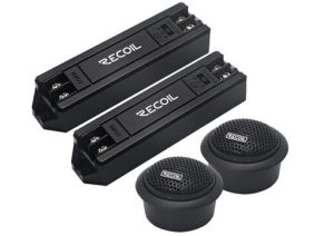 RET1 Echo Series 1-Inch Car Audio Component Neodymium Silk Dome Tweeters with triple-level tweeter crossover, Pair