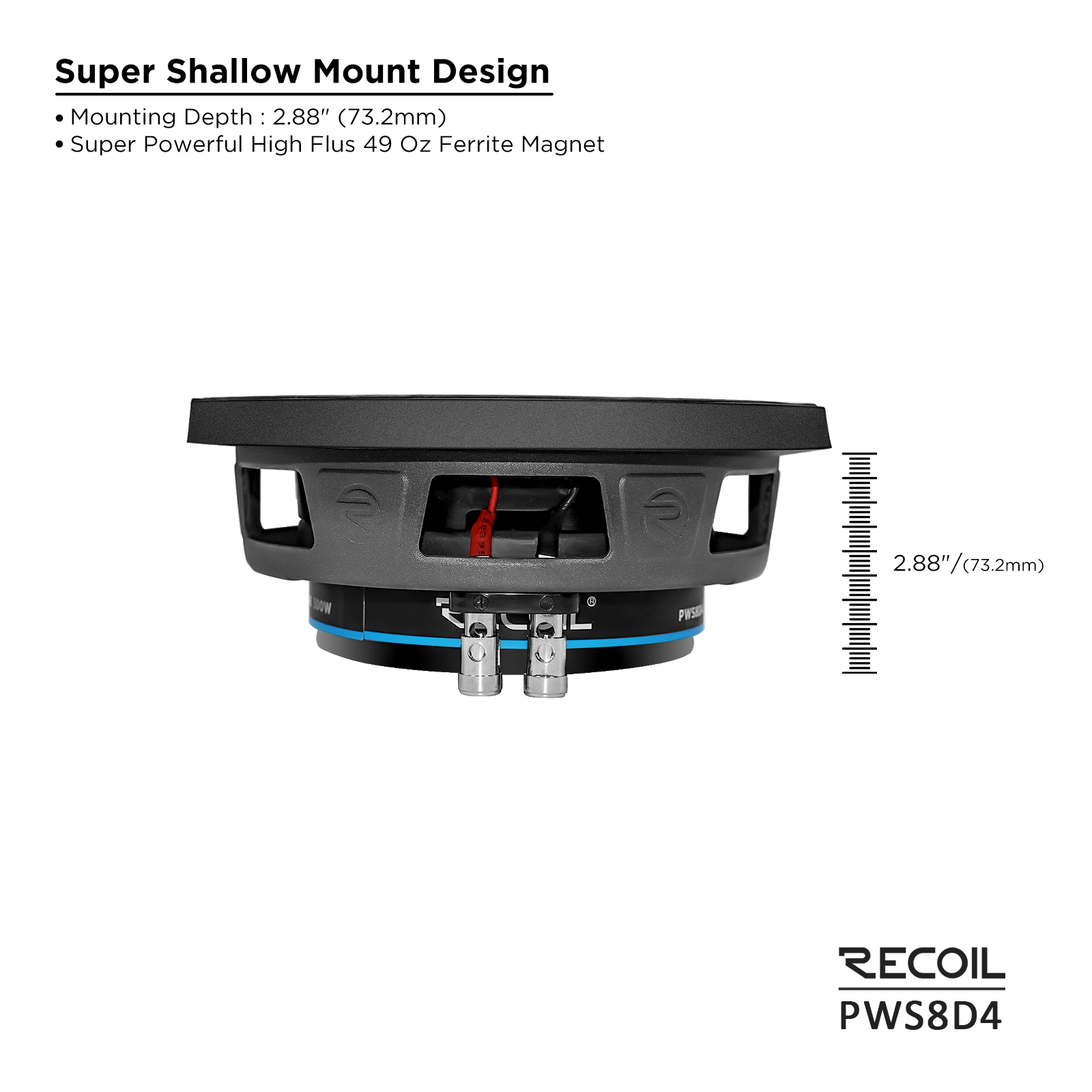PWS8D4 8-INCH DUAL 4-OHM SUBWOOFER - Recoil Audio USA